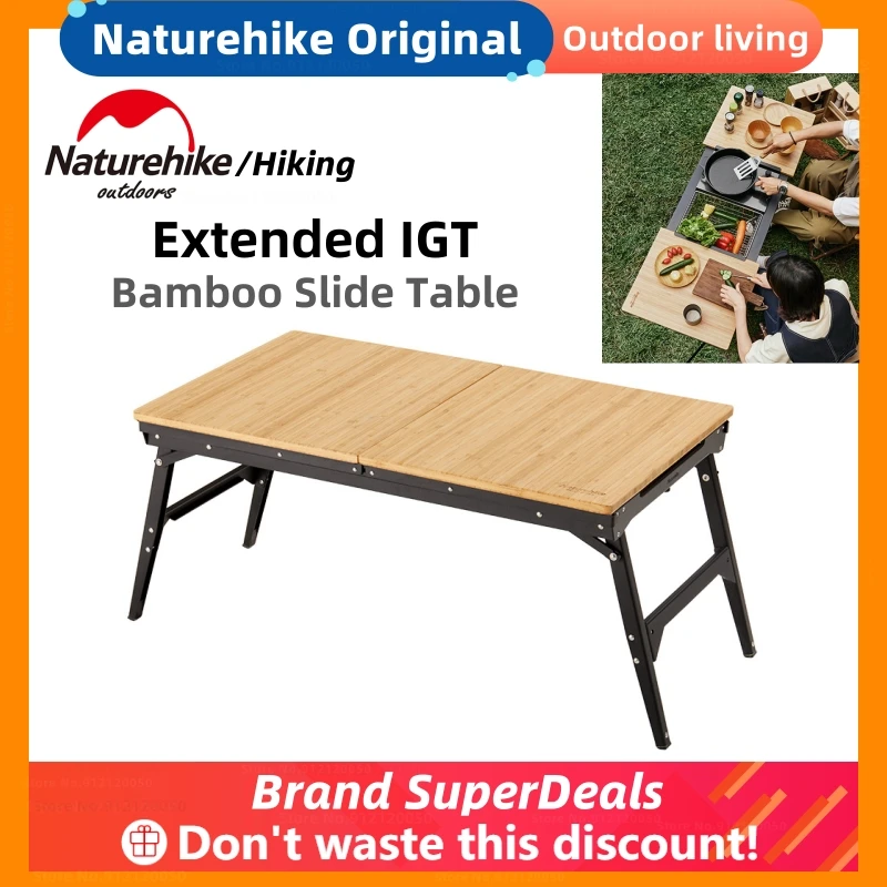 Naturehike Camping Extended Igt Bamboo Rail Table Outdoor Camping Bbq