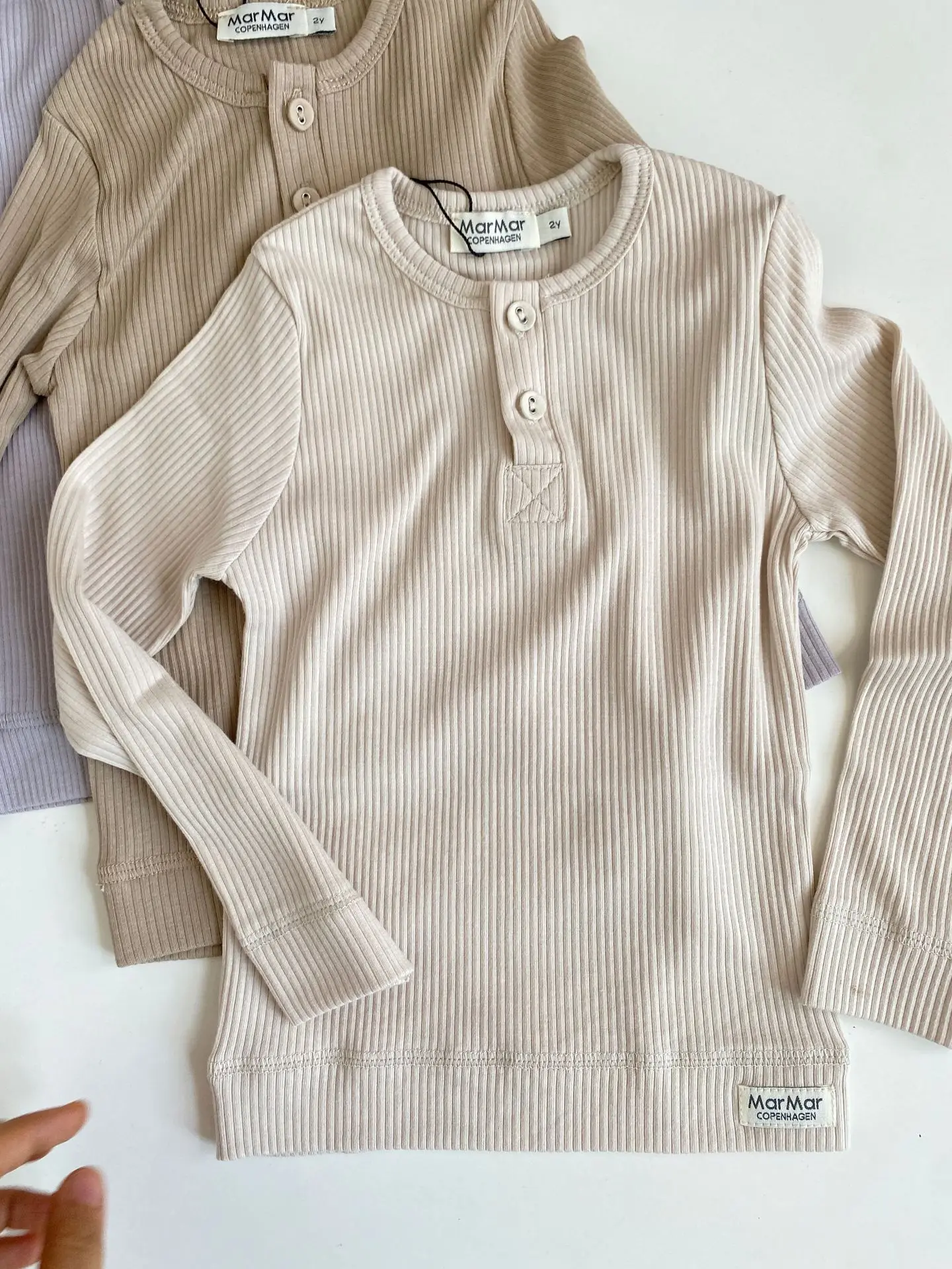 Jenny & Dave AW22 modal algodão super confortável fio high-end Morandi crianças de manga comprida T-shirt-pré-venda crianças