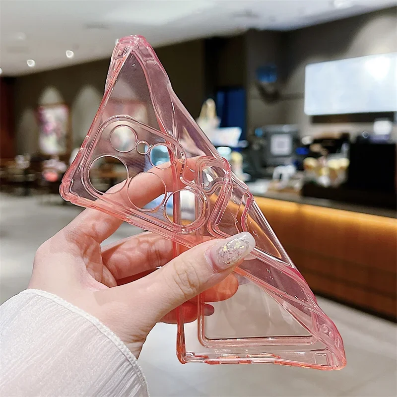 Clear Shockproof Card Holder Phone Case - Silicone Soft TPU Back Cover