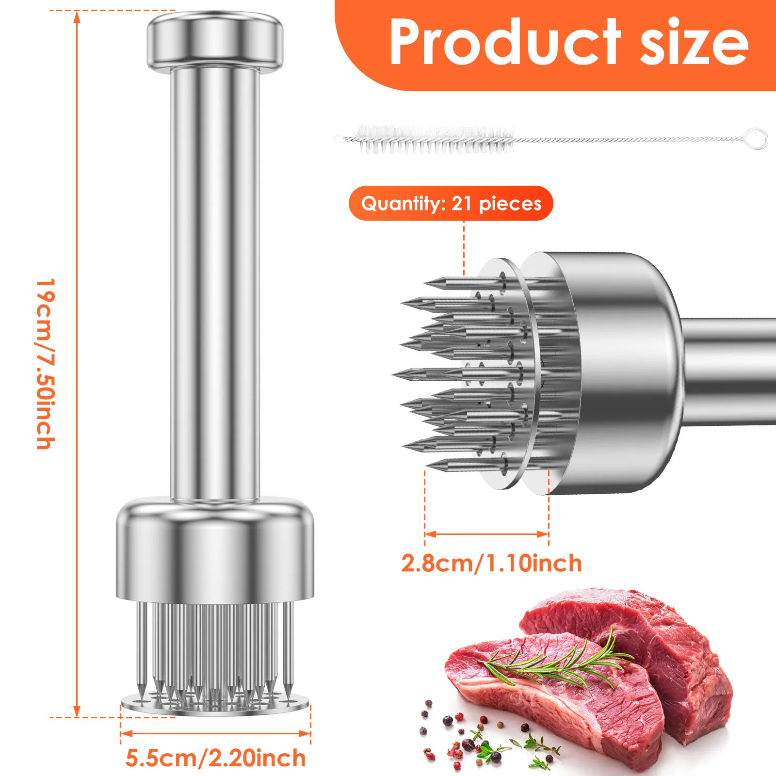 Meat Tenderizer Handheld Household Tender Meat Needle Pork Chop Chicken Chop Chicken Wings Needle Hammer Kitchens Tool