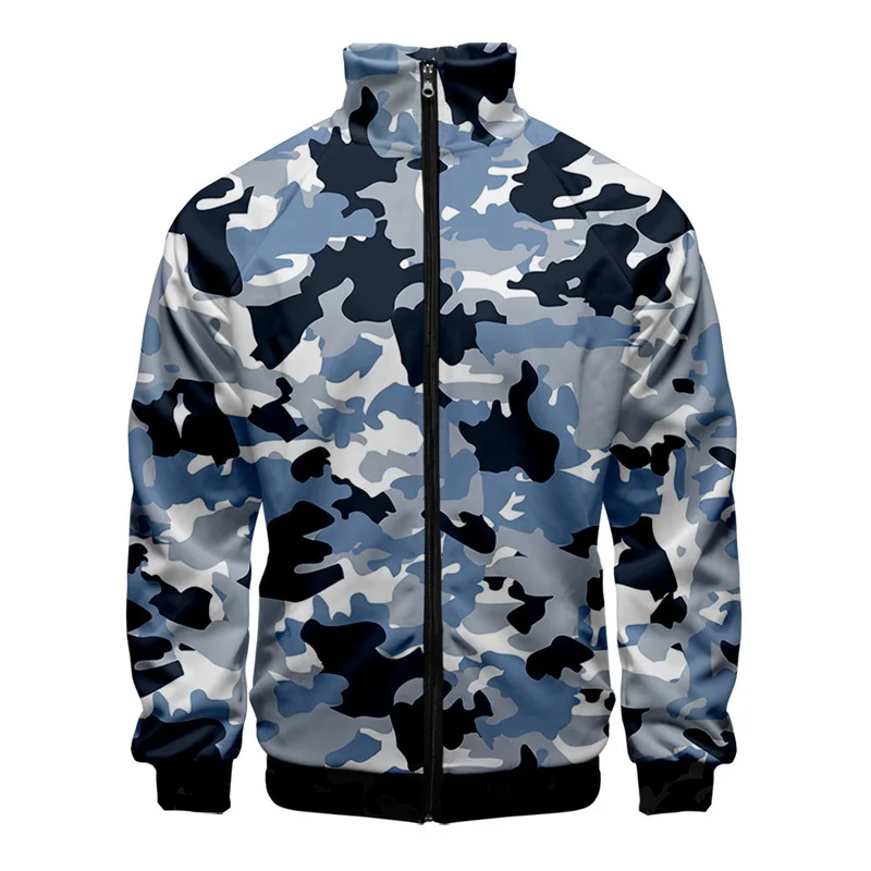 thumbnail image 1 of Chaqueta de camuflaje con estampado 3D para hombre, abrigo de manga larga con estampado moderno y moderno, chaquetas de calle de gran tamaño con cremallera para primavera y otoño, 1 of 4