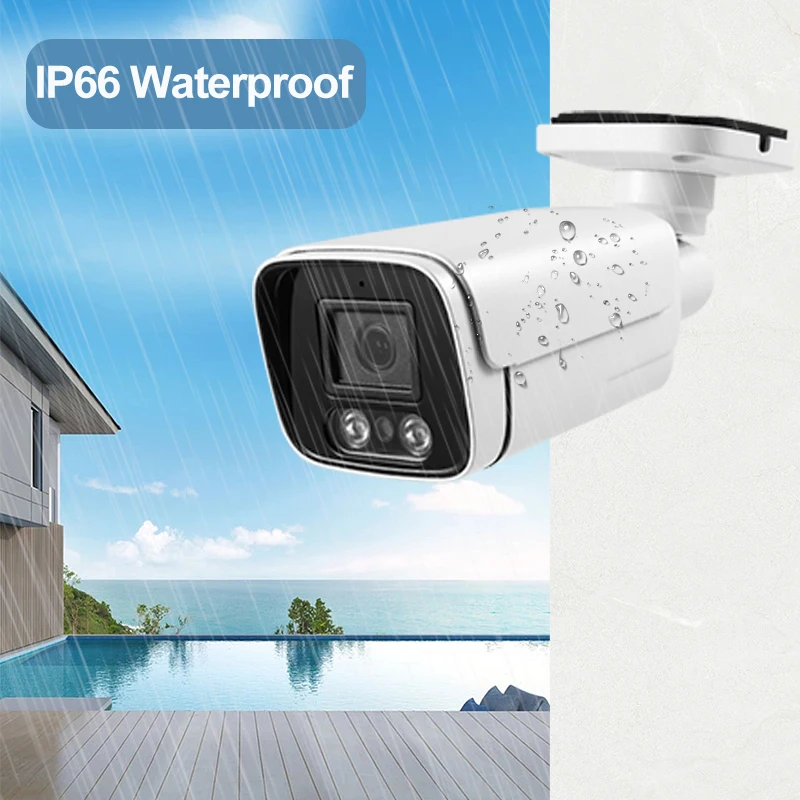 8MP Outdoor IP66 Waterproof POE 4K IP Camera UltraHD Bullet Type Metal White Security Camera Night Vision 2