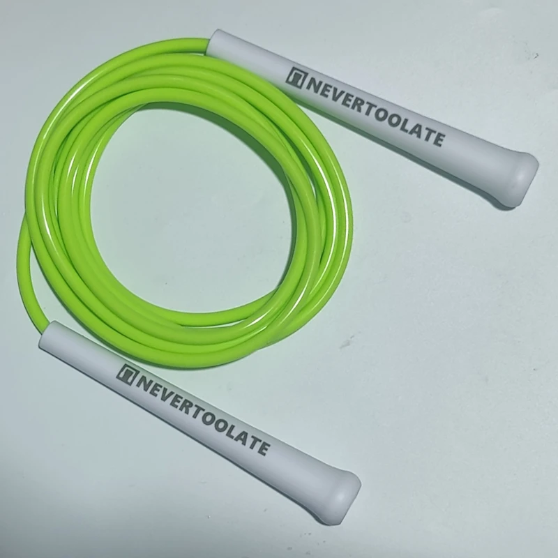 6mm thick PVC jump rope 140 gram 80A with core thread vinyl cord 15.5cm long handle hitt exercise fitness jump rope