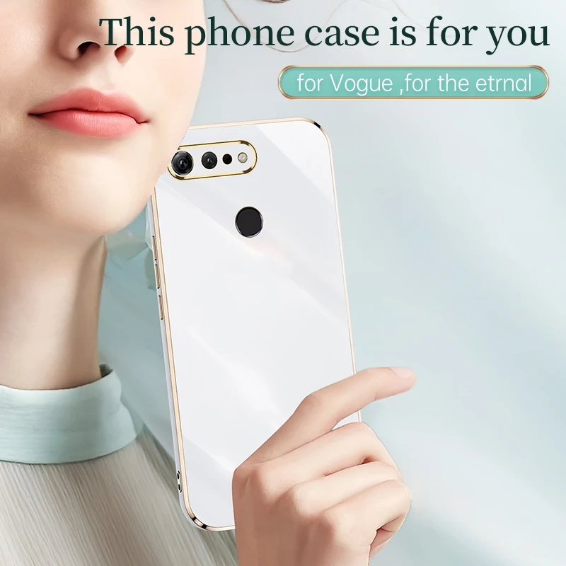 Luxury Square Glossy Plating Shockproof Silicone Phone Case