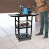 3 Tiers Computerized Mobile Cart Rolling Cart, Cart with Wheels, Heavy Duty Rolling Work Station 3