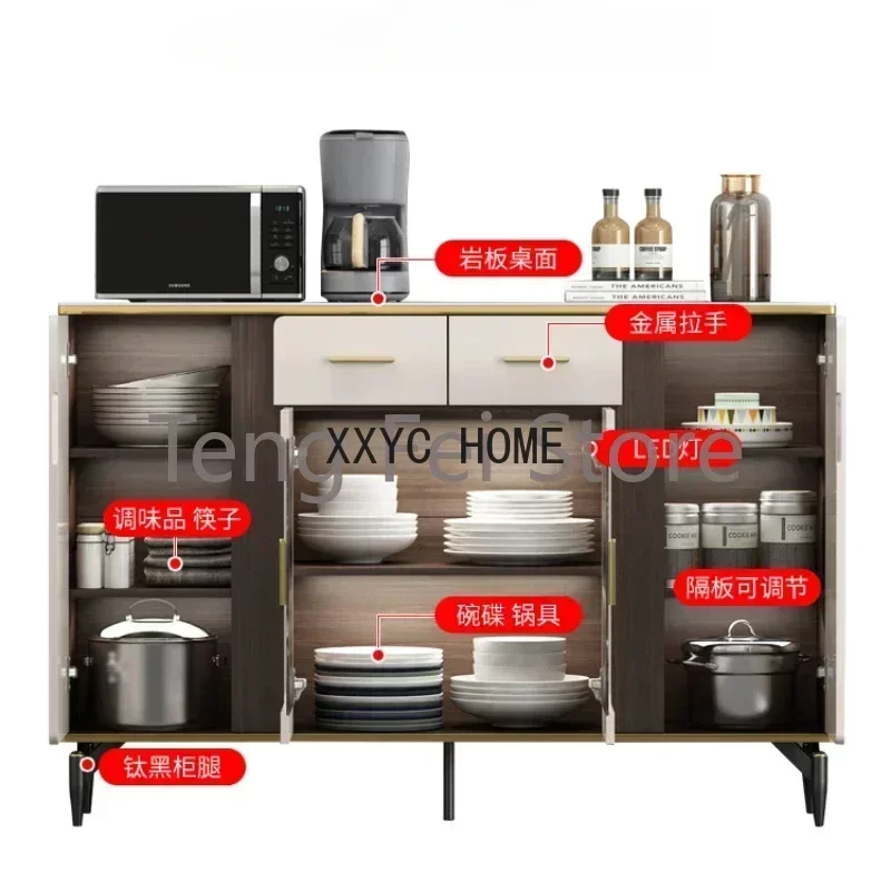 Sideboard Drawers Living Room Nordic Luxury Glass Display Sideboard Kitchen Storage Credenza Home Furniture SR50CG