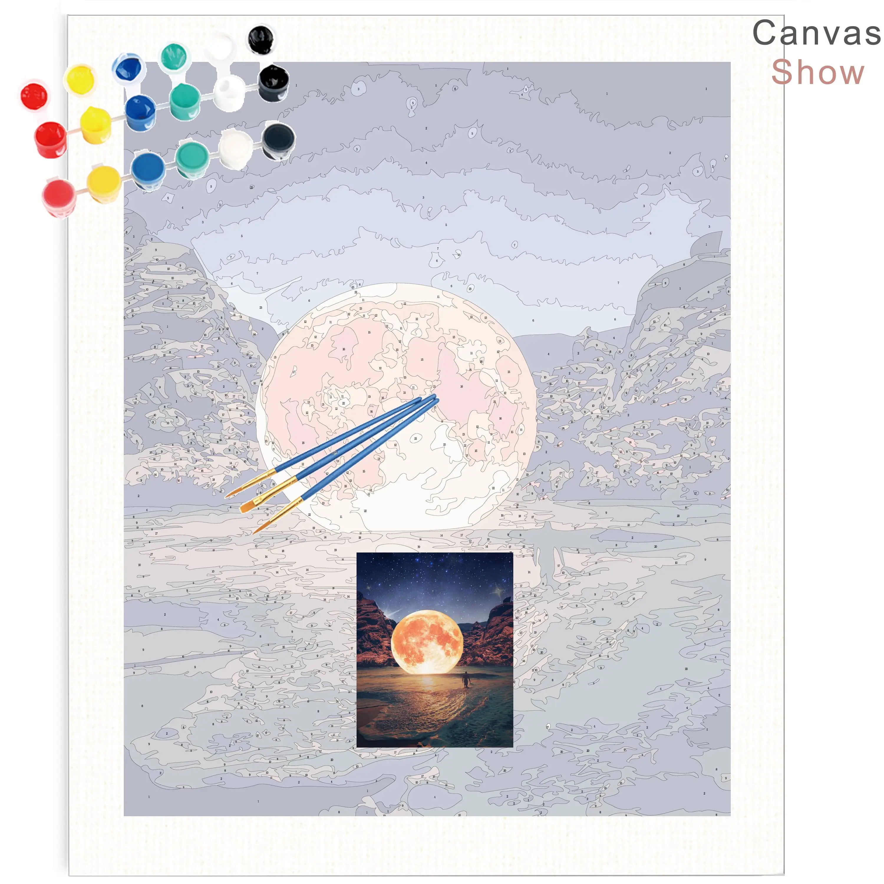 Space Planets DIY Art Paint By Numbers Painting Kit Artist Draw