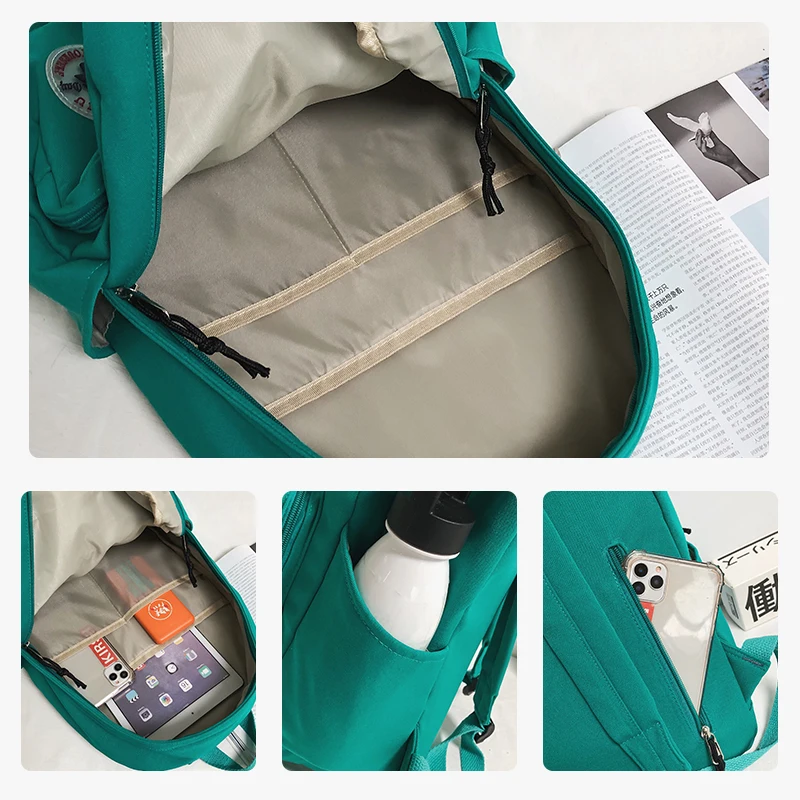 Schoolbag Female College Student Design Senseinsjunior High School Student High School Green Backpack Large Capacity Backpack