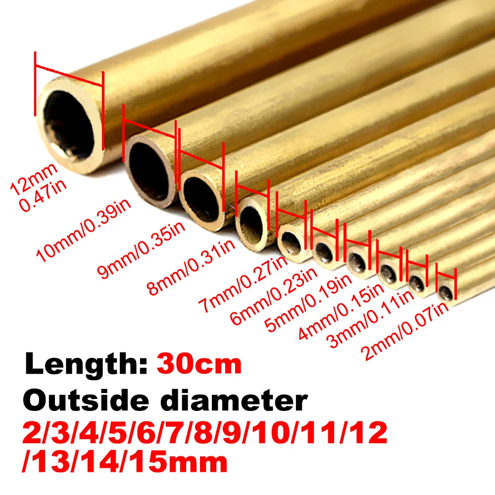 Versatile Brass Tubes for DIY Projects - Various Diameters and Lengths