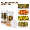 New Olive Container Hourglass Jar with Strainer Flip Pickle Container Olive and Pickle Strainer Jar, for Airtight Food Storage 1