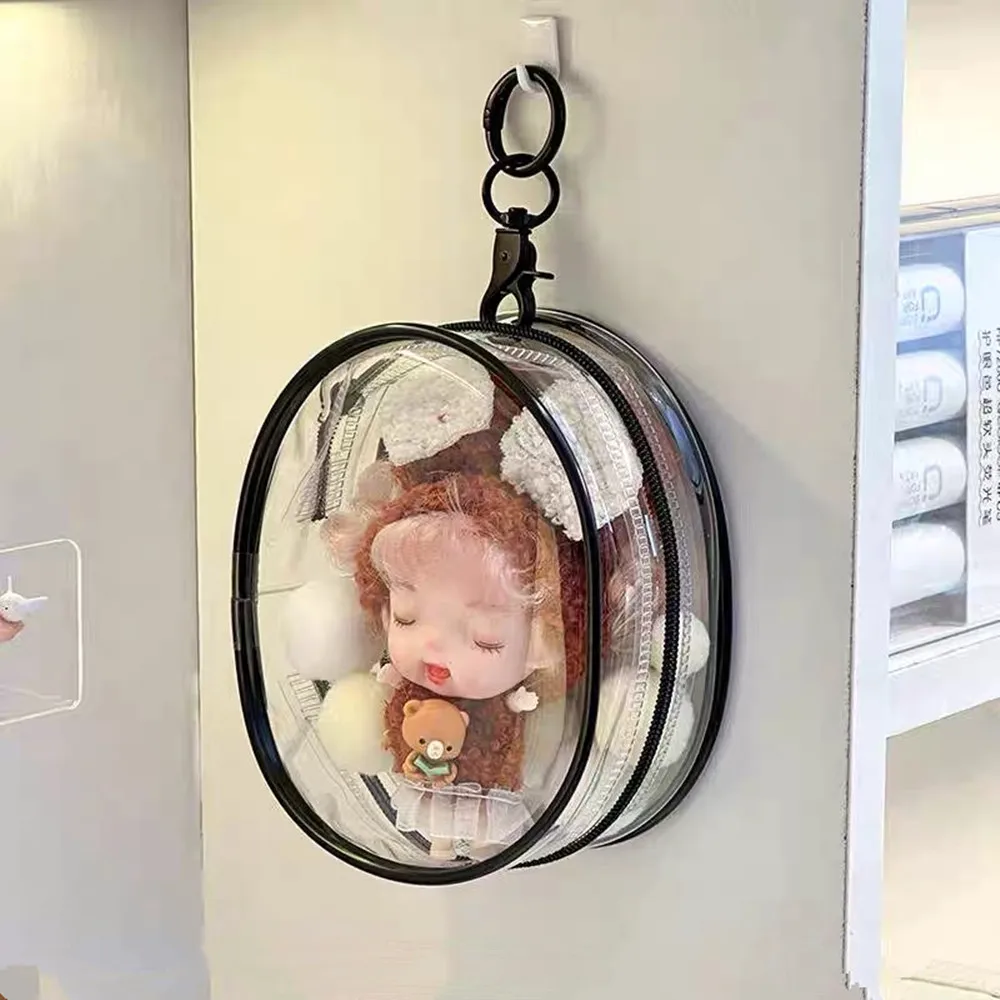 Storage bag Toy storage case Doll bag Pouch mystery box Doll Bag Transparent Plush Dolls Storage Pouch Double Zippers Key Bag Storage Keychain Mystery Box Organizer Box