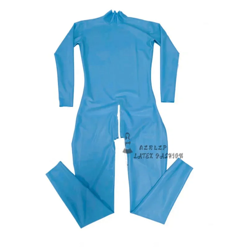 

Handmade Zipper Full body Design Sexy Latex Tight Jumpsuit Rubber Catsuit Clothing with Crotch Zip Suitable for men and women