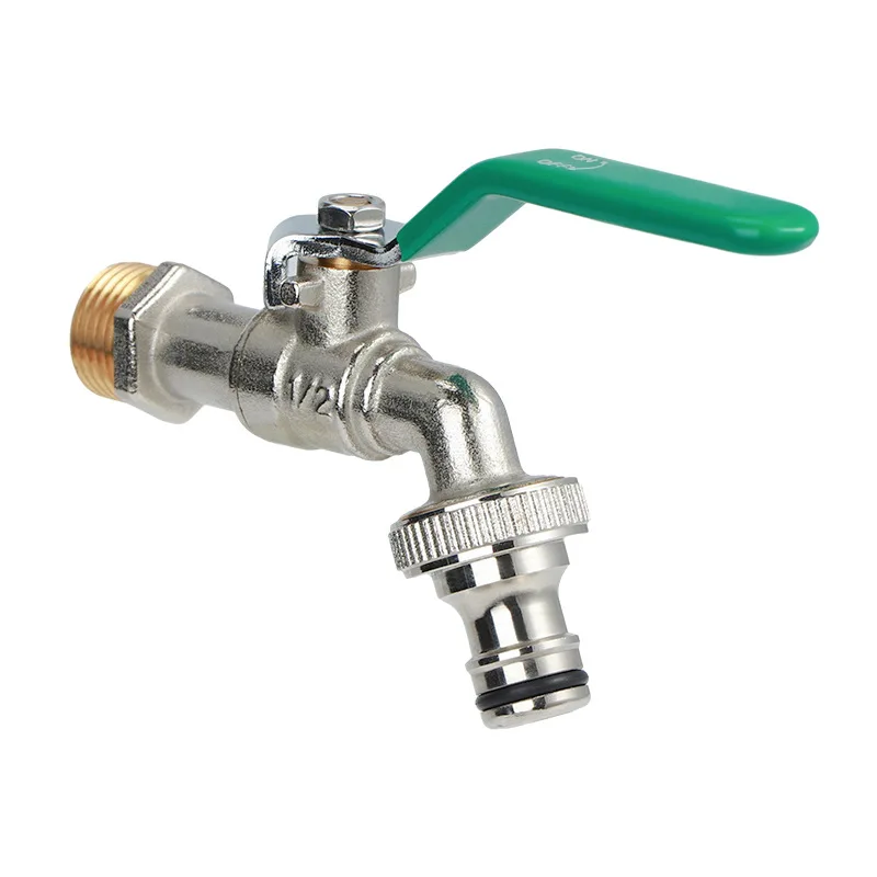 Brass outdoor faucet antifreeze large flow garden copper ball core washing machine car wash mop pool faucet