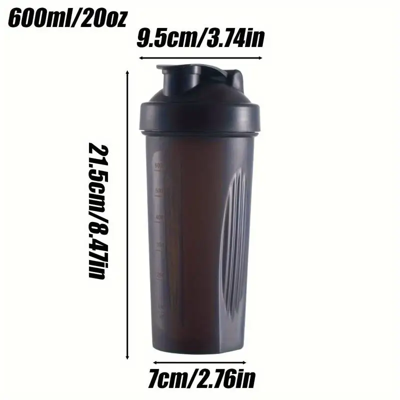 Shaking Cup 600ml/20oz Sports With Metal Stirring Ball For Protein Powder Mixing Hydration