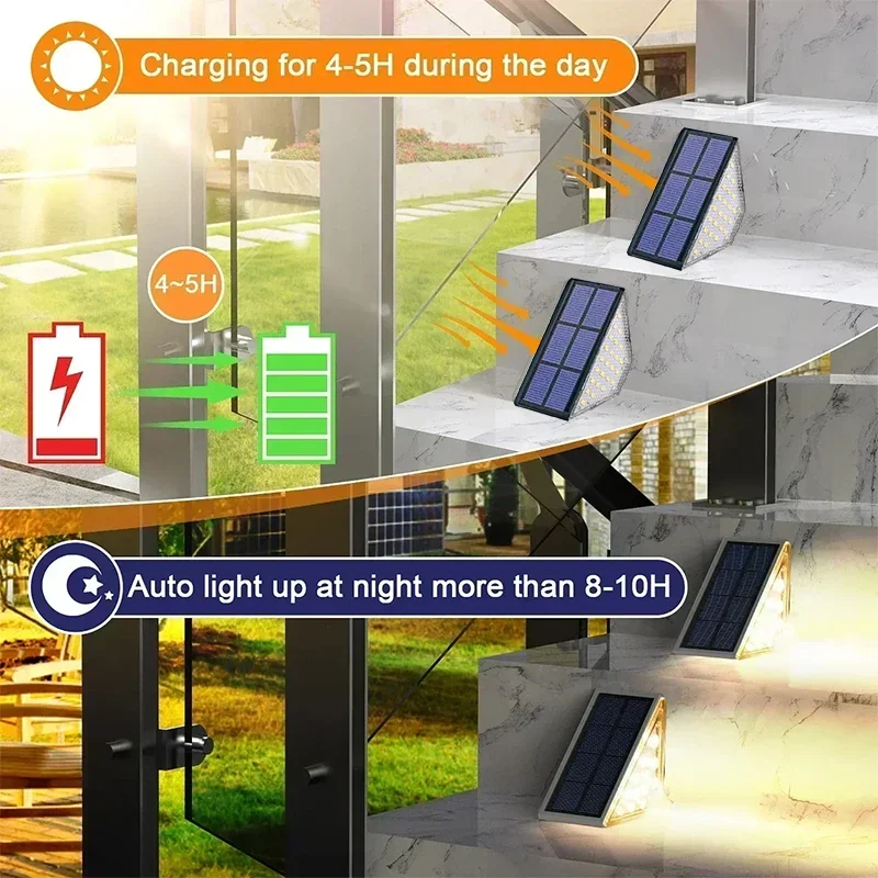 Solar Pathway Lights Waterproof Upgraded Walkway Landscape Outdoor Driveway Auto On/Off Lights for Yard Lawn Patio 2