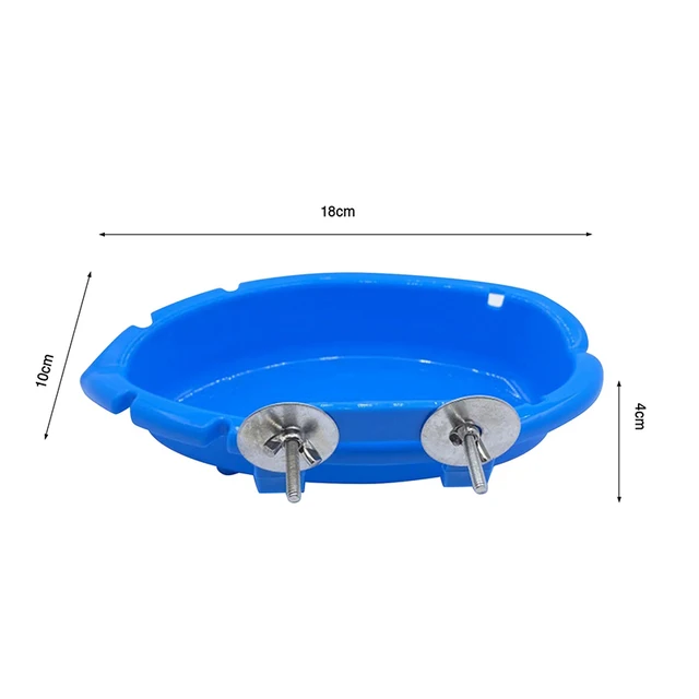 Parrot Food Tray Multifunction Creative Blue Bathtub Animal Cage Standing Wash Shower Box Bird Toys Pet Cleaning Products 6