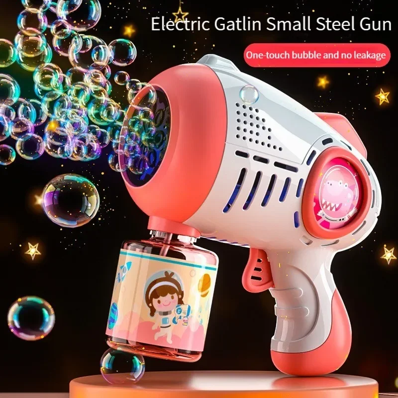 Automatic Large Rocket Bubble Gun Dinosaur 68 Holes Bubbles Machine Gun Launcher Shape Blower Soap Outdoor Toys For Kids Gift 2
