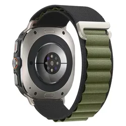 Alpine Loop Nylon Strap - Premium Adjustable Watch Band - Watch Ultra 2025 (Black army green)