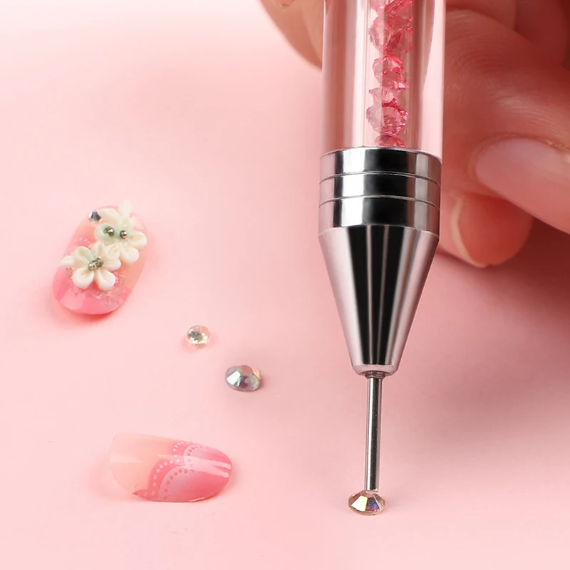 Nail Art Pen Nail Art Picking Tools Rhinestone Picker Pen Nail Art Tools Rhinestone Picking Tool Box Set Multifunctional Detachable Wax Head Nail Rhinestone Dotting Pen For Crystal Pickup Painting Nail Art Decoration Tools