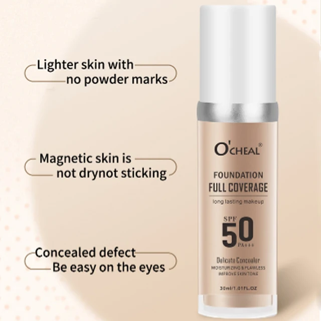 Waterproof Color Change Foundation Korean Makeup Base Full Coverage Concealer CC Cream Brighten Face Skin Tone Liquid Foundation