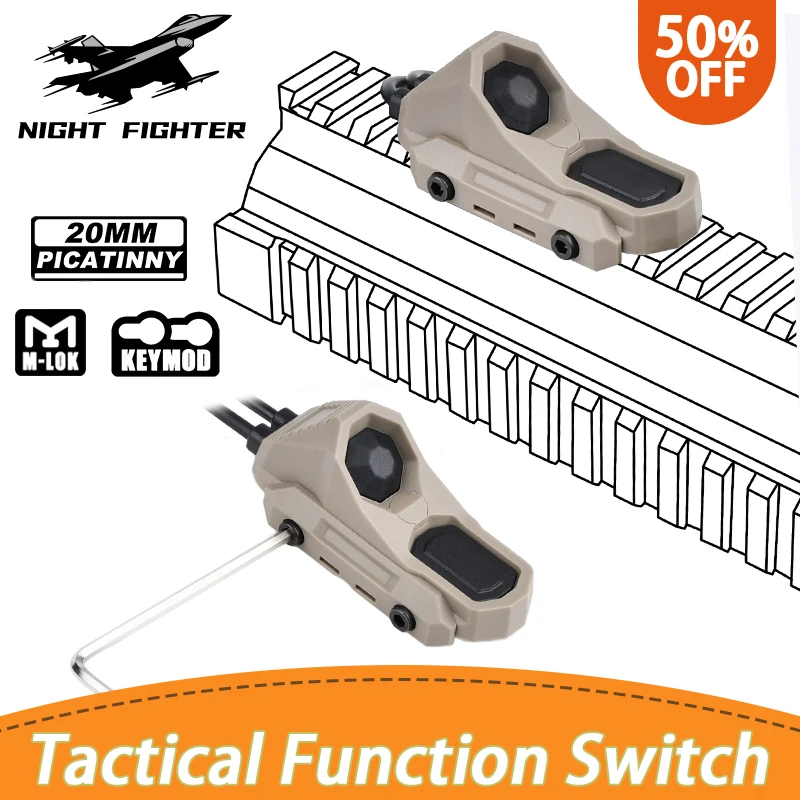 Airsoft Axon Tactical Dual Function Pressure Remote Switch Tail For PEQ15 DBAL-A2 M300 M600 Flashlight SF/2.5/3.5/CRANE PLUG Swi