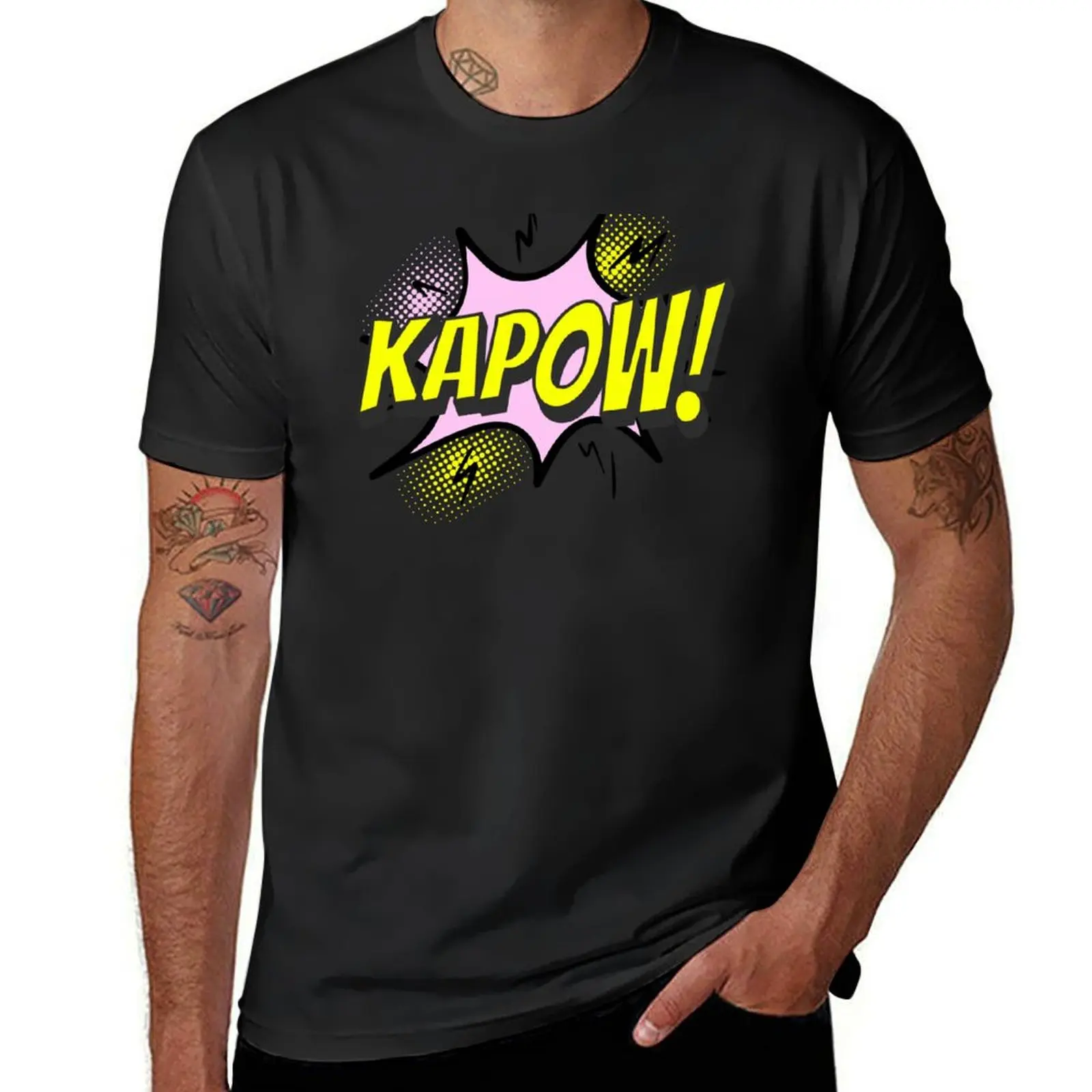 

Kapow T-shirt vintage cute tops anime clothes mens clothing