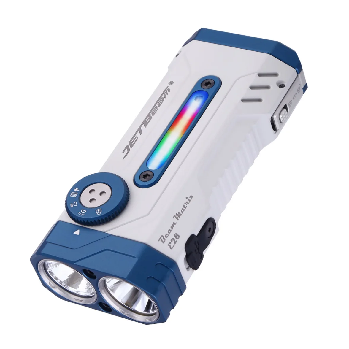 JETBEAM E28 3300LM EDC 전술 손전등 충전식 UV 블랙 라이트 토치(전원 은행 포함) 자전거 라이트 멀티 모드 손전등