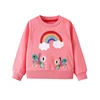 Jumping Meters 2-7T Girls Sweatshirts Rainbow Butterfly Girls Cute Toddler Kids Clothing Autumn Spring Sport Baby Hooded Shirts
