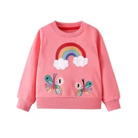 Jumping Meters 2-7T Girls Sweatshirts Rainbow Butterfly Girls Cute Toddler Kids Clothing Autumn Spring Sport Baby Hooded Shirts