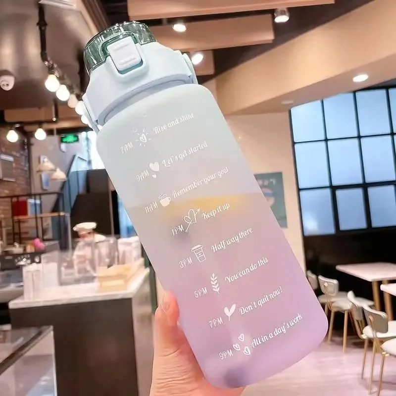 64OZ Large Capacity Transparent Cup Straw Mug with Scale Sports Outdoor Fitness Bottle Plastic Mug Large Capacity Straw water bottle,sports water bottle,sports bottle,plastic water bottle,plastic cup