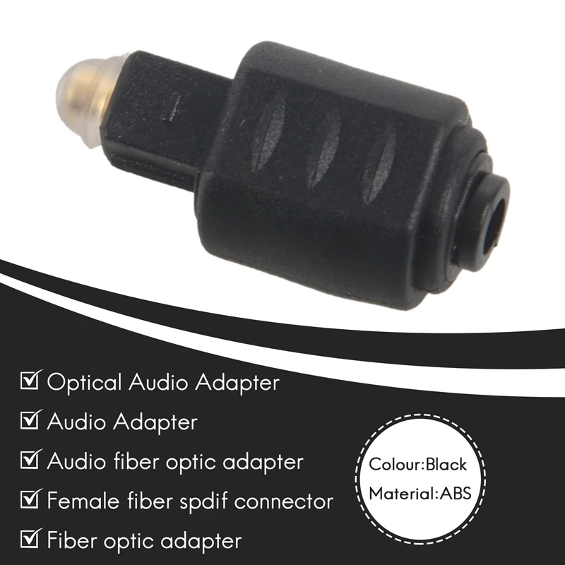 Mini Optical Audio Adapter 3.5MM Female Jack to Digital Toslink Male Plug for Amplifier