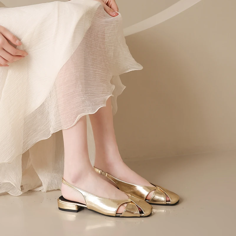 2024 Summer New Women's Shoes Retro Fashion Design Hollow Out Breathable Casual Flat Sandals Shoes for Women Sandalias De Mujer