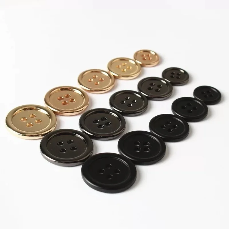 

100pcs/bag Nail-free Metal Four-eye Hand-sewn Button Coat Coat Decorated with Round Metal Buttons Multi-size Optional