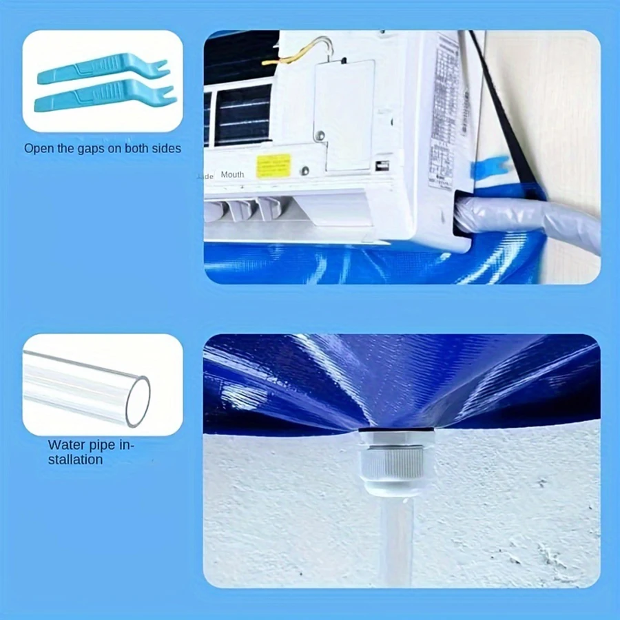 Air Conditioner Cleaning Cover Kit with Waterproof Dust Protection - 5 to 11 Piece Set