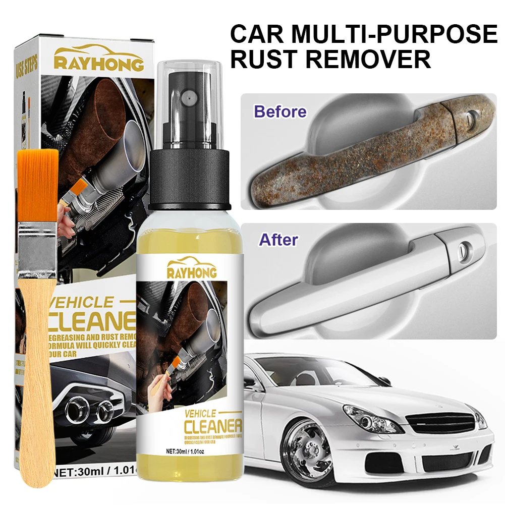 Powerful Rust Remover Spray 30ml Car Rust Removal Spray Car Chassis Converter Super Remover Cleaner