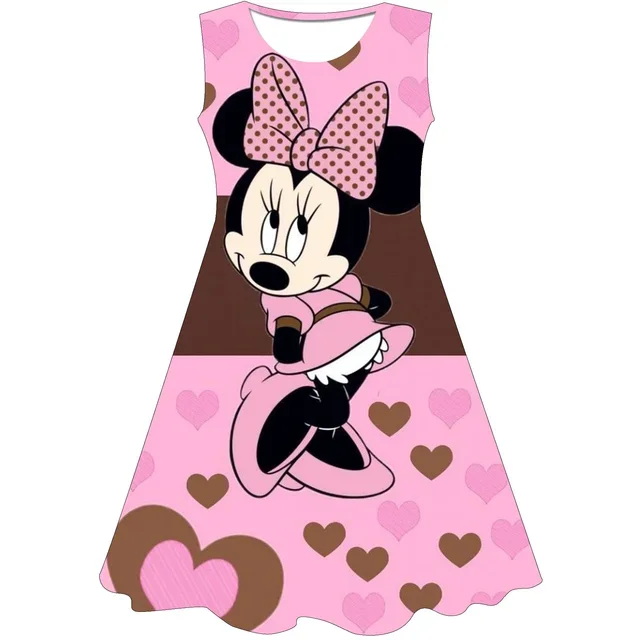 Robe Fillette Minnie Mouse Rose Cœurs | Vêtement Enfant