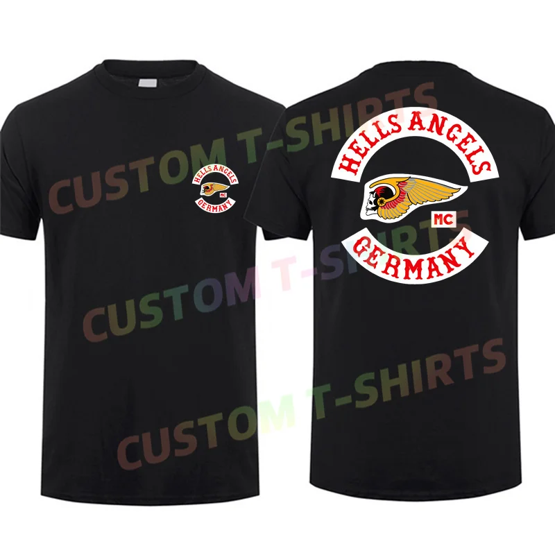 2024 Men T Shirt Casual Hells Angels Motorcycle Club Germany T-shirt Graphic Summer Short Sleeves 100% Cotton S-3XL Cool Tee