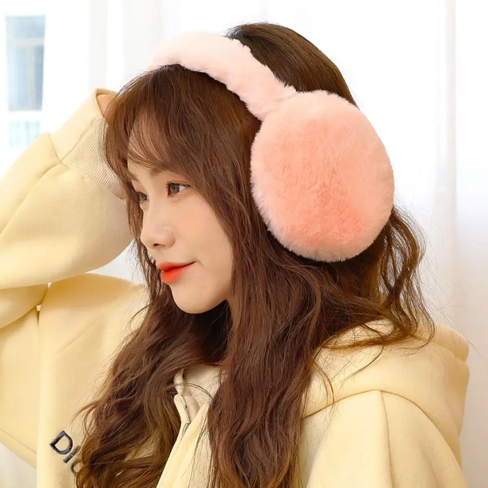 남성용 부드러운 플러시 이어 워머, 야외 방한 보호 이어 커버, 겨울 따뜻한 귀마개, 단색 이어 머프, 접이식 이어 플랩, 신제품