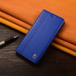 Napa Grid Genuine Leather Phone Case Cover for KingKong Star (Blue)