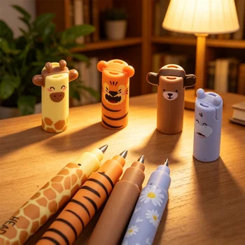 NUOVE Penne Cancellabili a Forma di Animali Cartoon 1/8 Pezzi, Strumenti di Scrittura Adorabili per Diari, Ufficio, Scuola, Cancelleria, Regalo per Bambini e Studenti