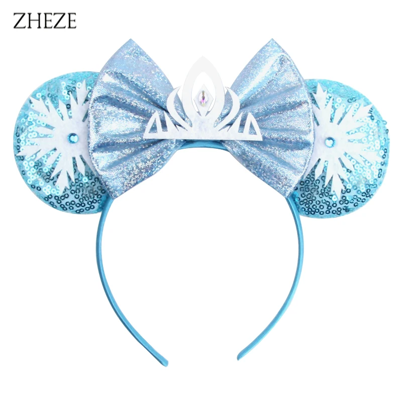 2024 Chic Frozen Mouse Ears Headband For Girls Sequins 5