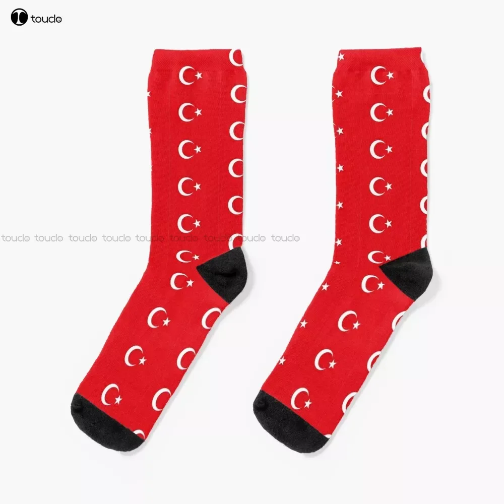 

Turkey Turkish Flag Flag Socks Personalized Custom Unisex Adult Teen Youth Socks 360° Digital Print Custom Gift Streetwear