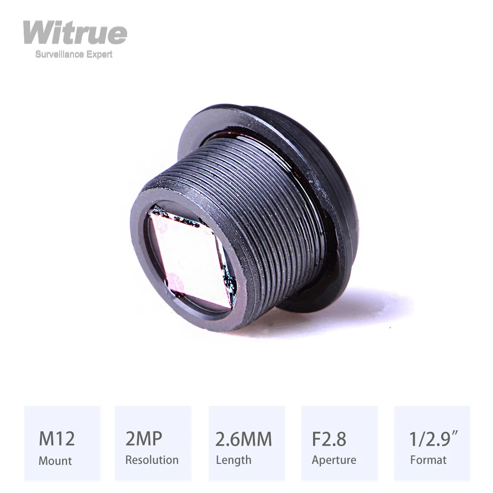 Witrue M12 CCTV Lens 2.6MM Aperture F2.8 Format 1/2.9" HD 1080P with 650nm IR Filter for Surveillance Security Cameras ip camera camera lens