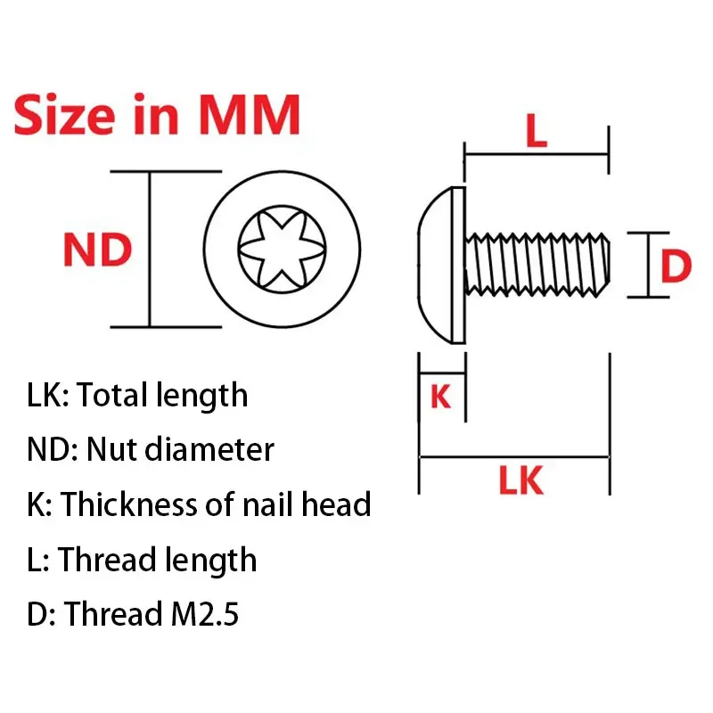 Pocket knives 10pieces Stainless Steel M2.5 Screw Folding Knife Back Clip Screw T6 Plum Head Nail DIY Knife Tool Rivet