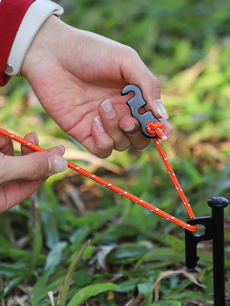 Tent Rope Buckle 5/10pcs Adjustable Aluminum S-type Wind Cord Buckle Sturdy Rope for Outdoor Camping Tents Accessories