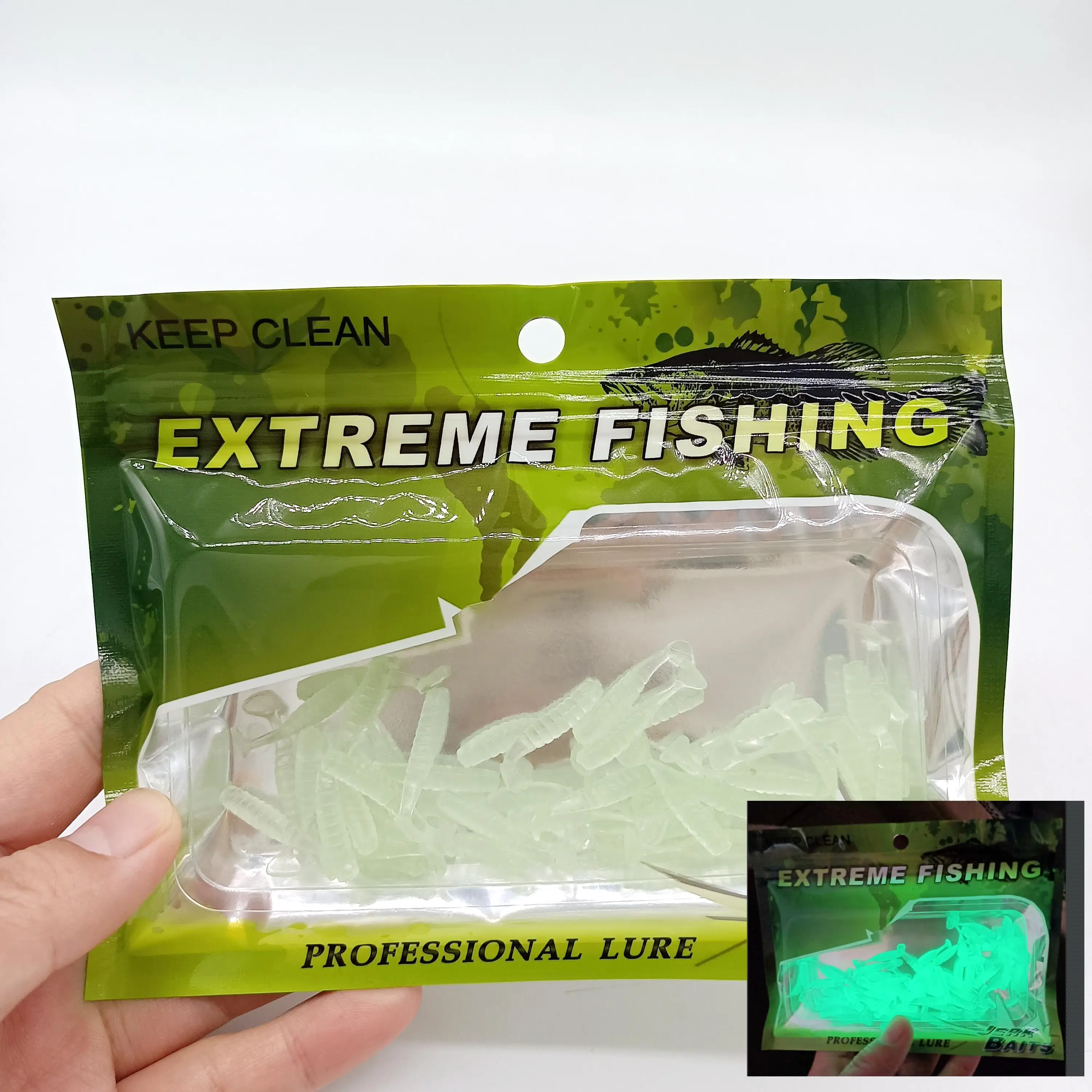 DUODUOYU 50PCS Mini T-tail Soft Fsihing Lures 0.2g/25mm Small Fish Artificial Bait Jig Wobblers Bass Pike Fishing Tackle