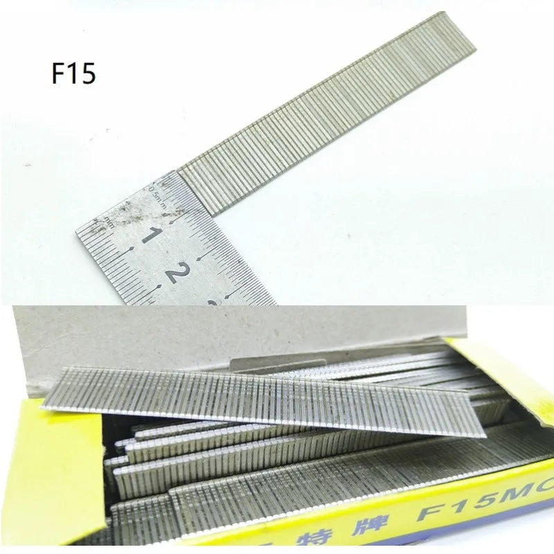 

Stainless steel F15 Gun nails Electric Straight nail gun staples For Woodworking Furniture L15mm 1100pcs /BOX