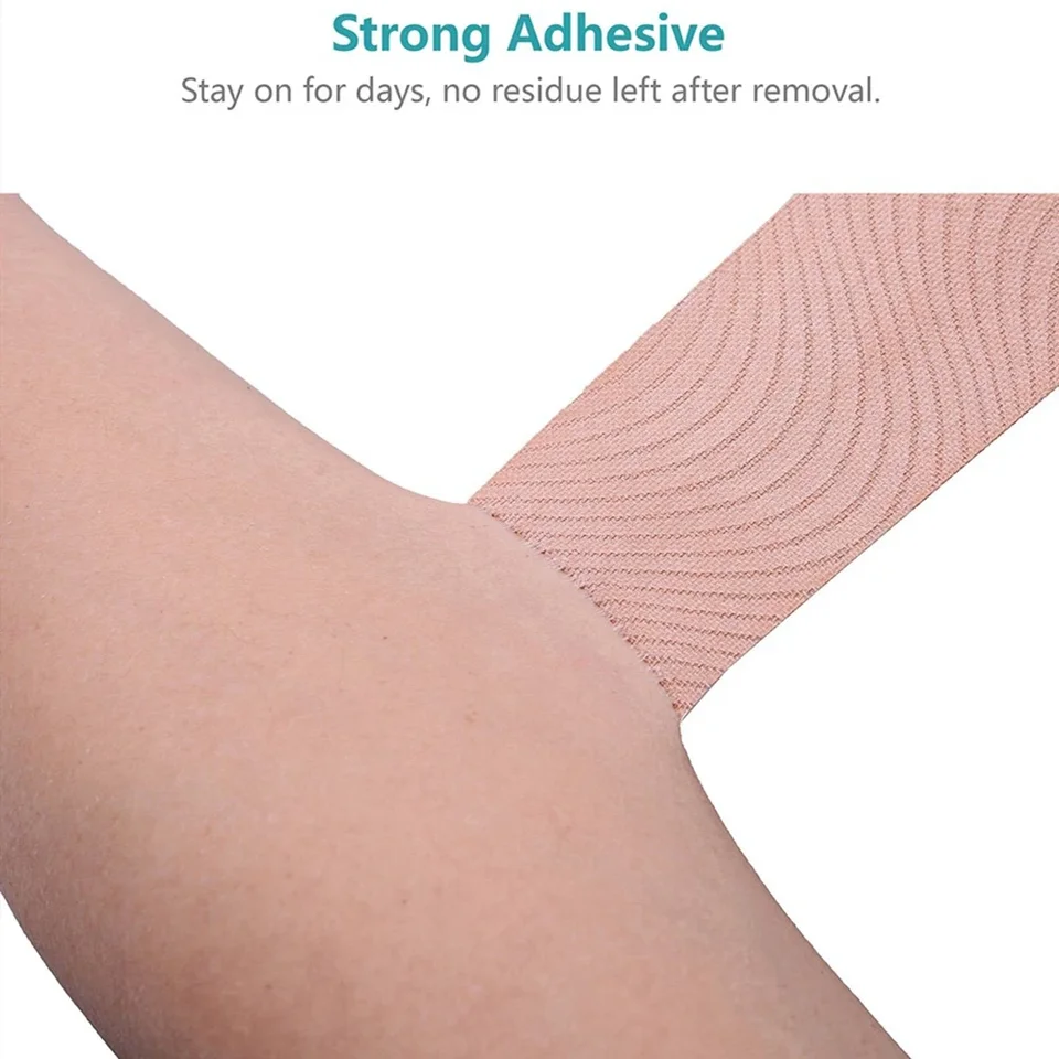 Elastico Nastro Kinesiologico 5M Elastico Sport Fasciatura Del Nastro Del Ginocchio Protector Autoadesiva Cotone Hansaplast Bandage Kinesiologia Muscolare Nastro For La Caviglia Del Piede(Gold - Foto 10