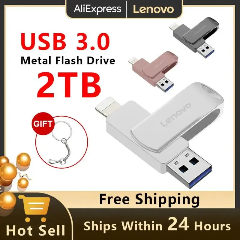 Lenovo Usb Tipo C Flash Drive Con 2 In 1 Usb 3.0 A Lightning Interface Pendrive Usb Flash Disk Ad Alta Velocità Per Laptop/Iphone/Pc