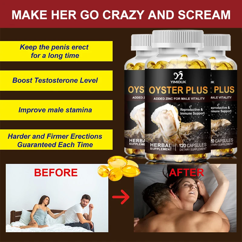 Oyster Plus with Zinc Capsules for Natural Energy, Strenth, Immune System Support Male Health Nutrition Supplement